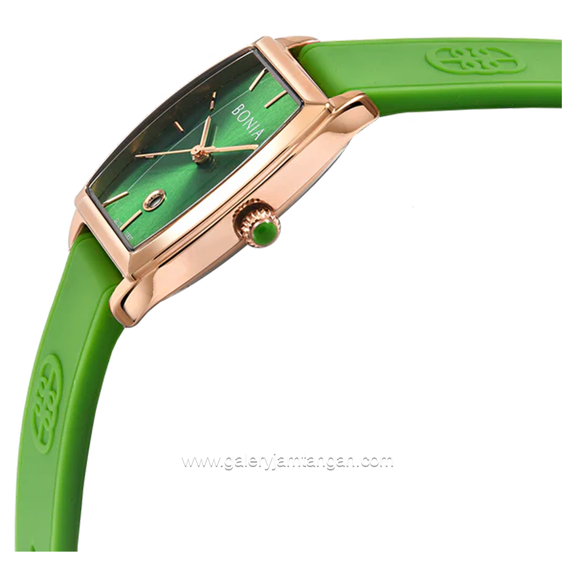 BONIA BNB10837-2592 Green Rosegold Rubber Strap