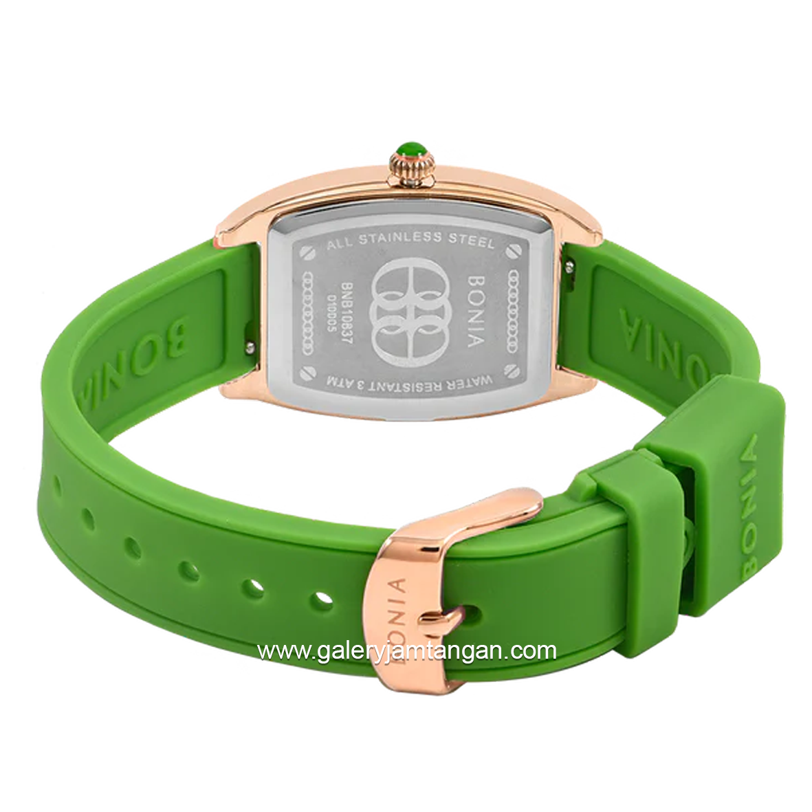 BONIA BNB10837-2592 Green Rosegold Rubber Strap