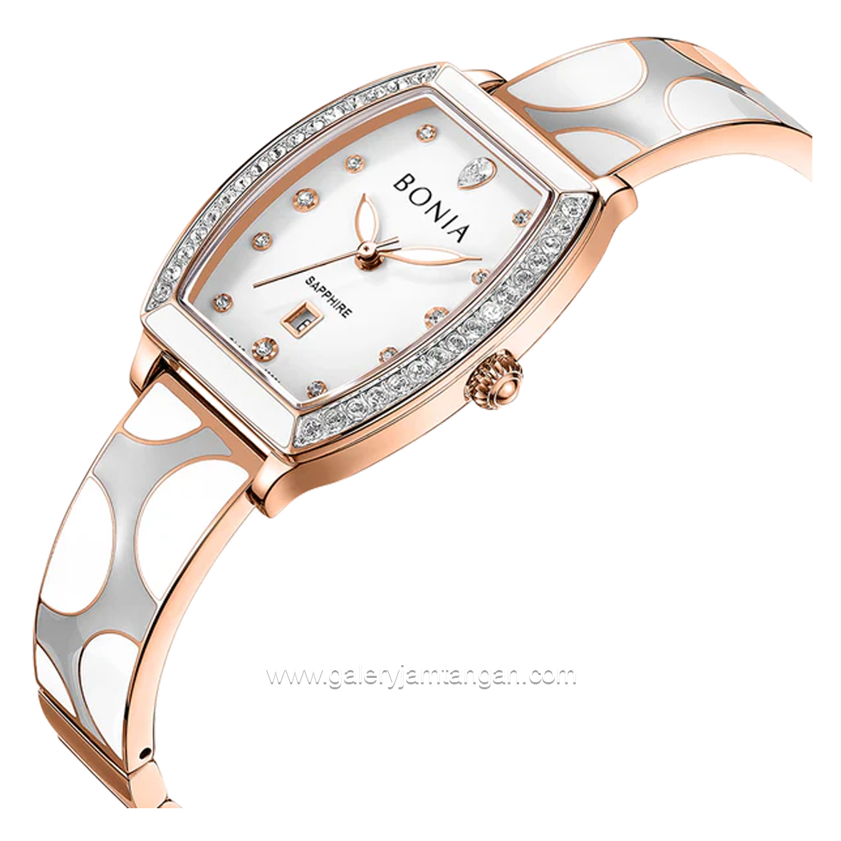 BONIA BNB10861-2517S White Rosegold Stainless Steel