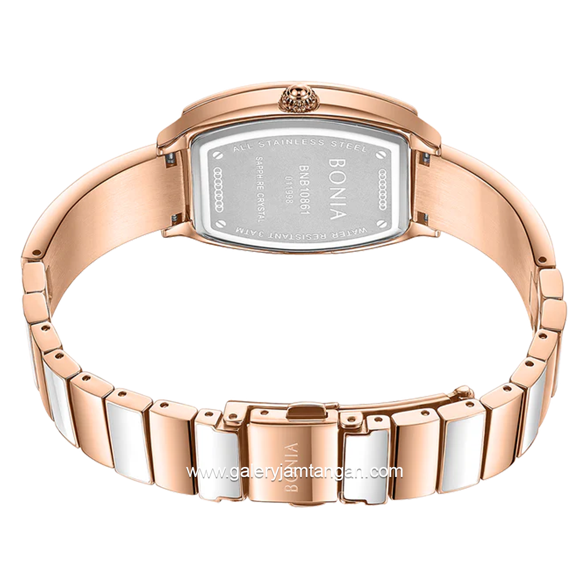 BONIA BNB10861-2517S White Rosegold Stainless Steel