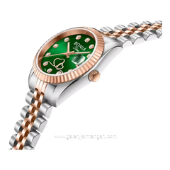 BONIA BNB10873-2697 Silver Rosegold Dial Green Stainless Steel