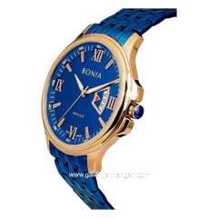 BONIA BNR169-1583 Blue Rosegold Stainless Steel Strap