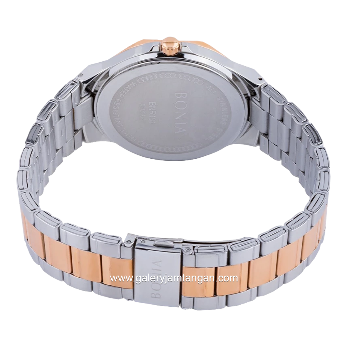 BONIA BNR181-1633S Silver Rosegold Dial Black Stainless Steel Strap