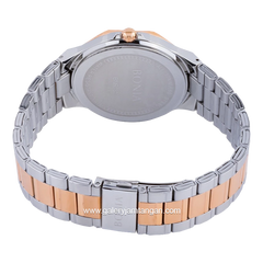 BONIA BNR181-1633S Silver Rosegold Dial Black Stainless Steel Strap