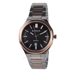 BONIA BNR185-1632 Silver Rosegold Dial Black Stainless Steel Strap