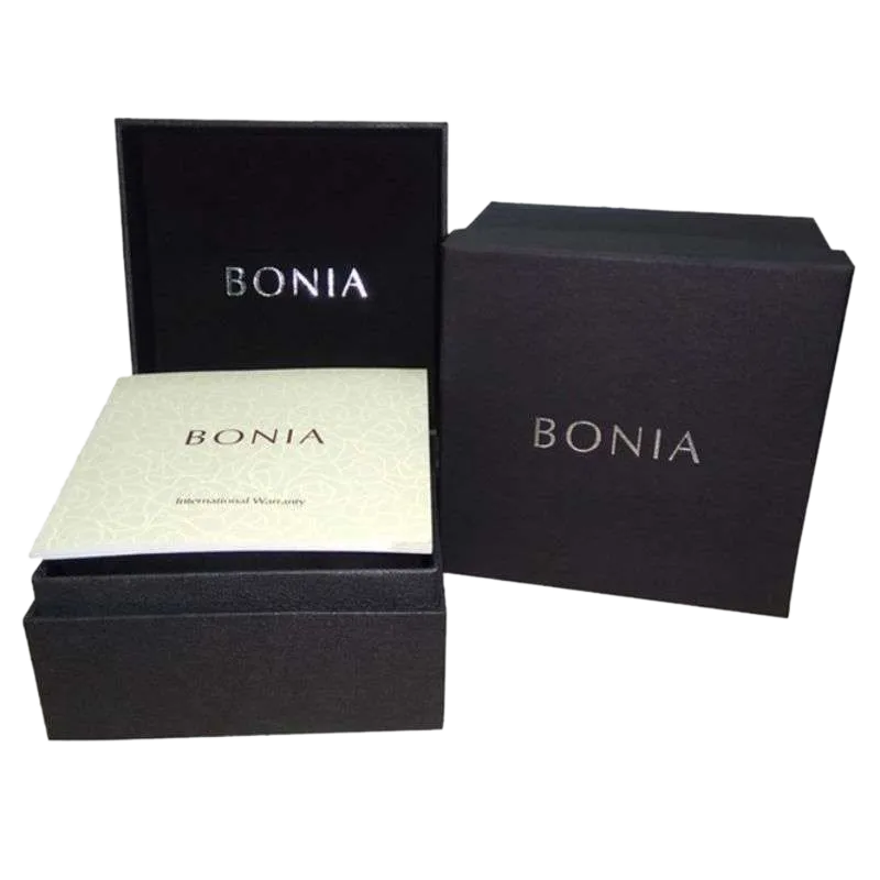 BONIA BNB10397-2317S Silver Rosegold Dial White Sapphire Crystal Stainless Steel