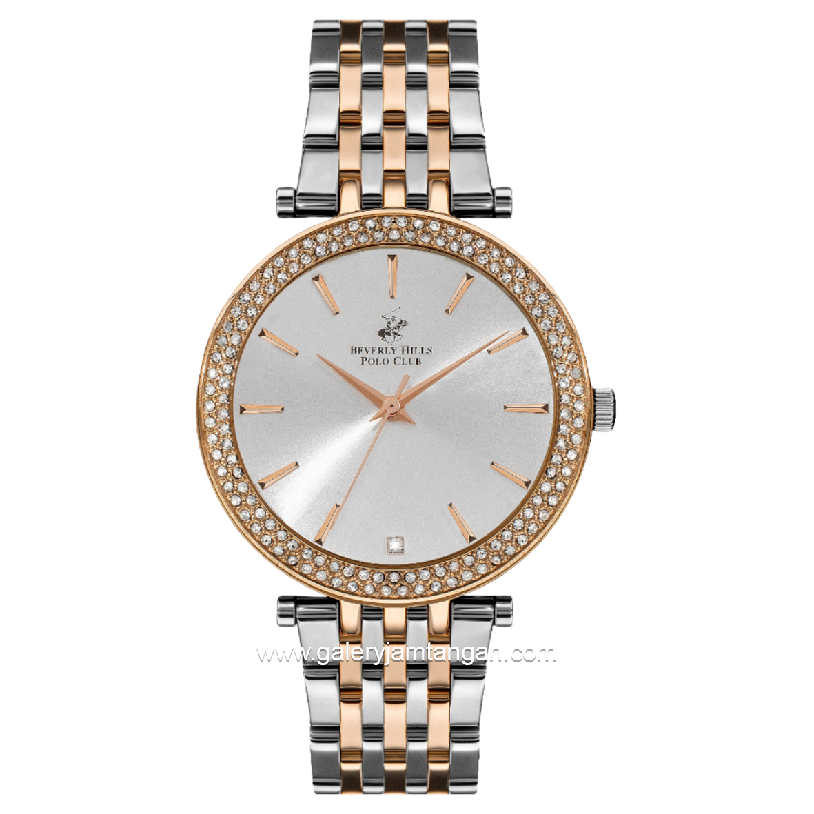 BEVERLY HILLS POLO CLUB BP3183C.530 Silver Rosegold Dial White Stainless Steel
