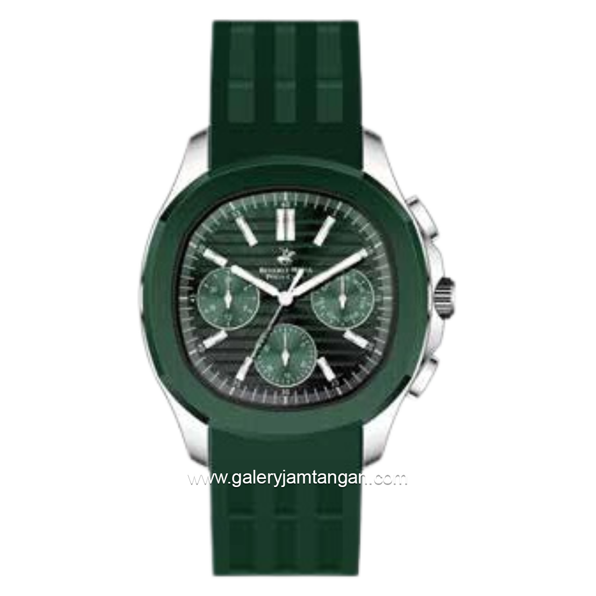 BEVERLY HILLS POLO CLUB BP3211X.375 Green Rubber Strap