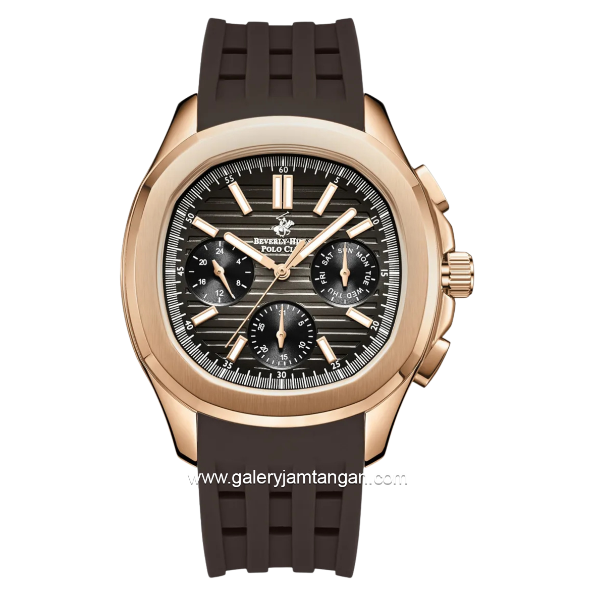 BEVERLY HILLS POLO CLUB BP3211X.462 Brown Rubber Strap