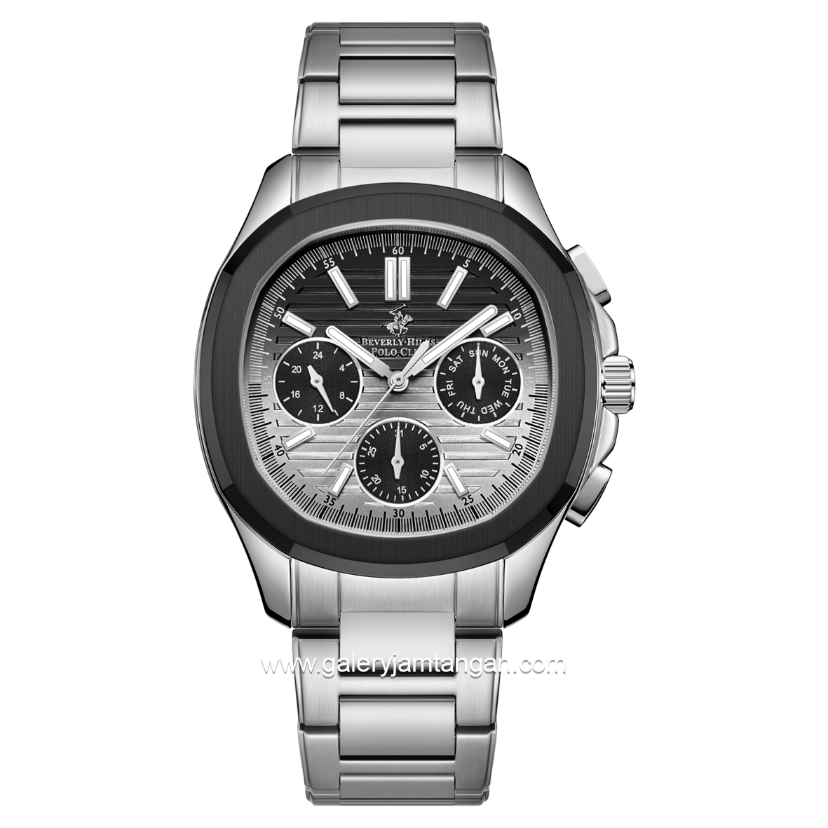BEVERLY HILLS POLO CLUB BP3212X.360 Silver Dial Black Stainless Steel