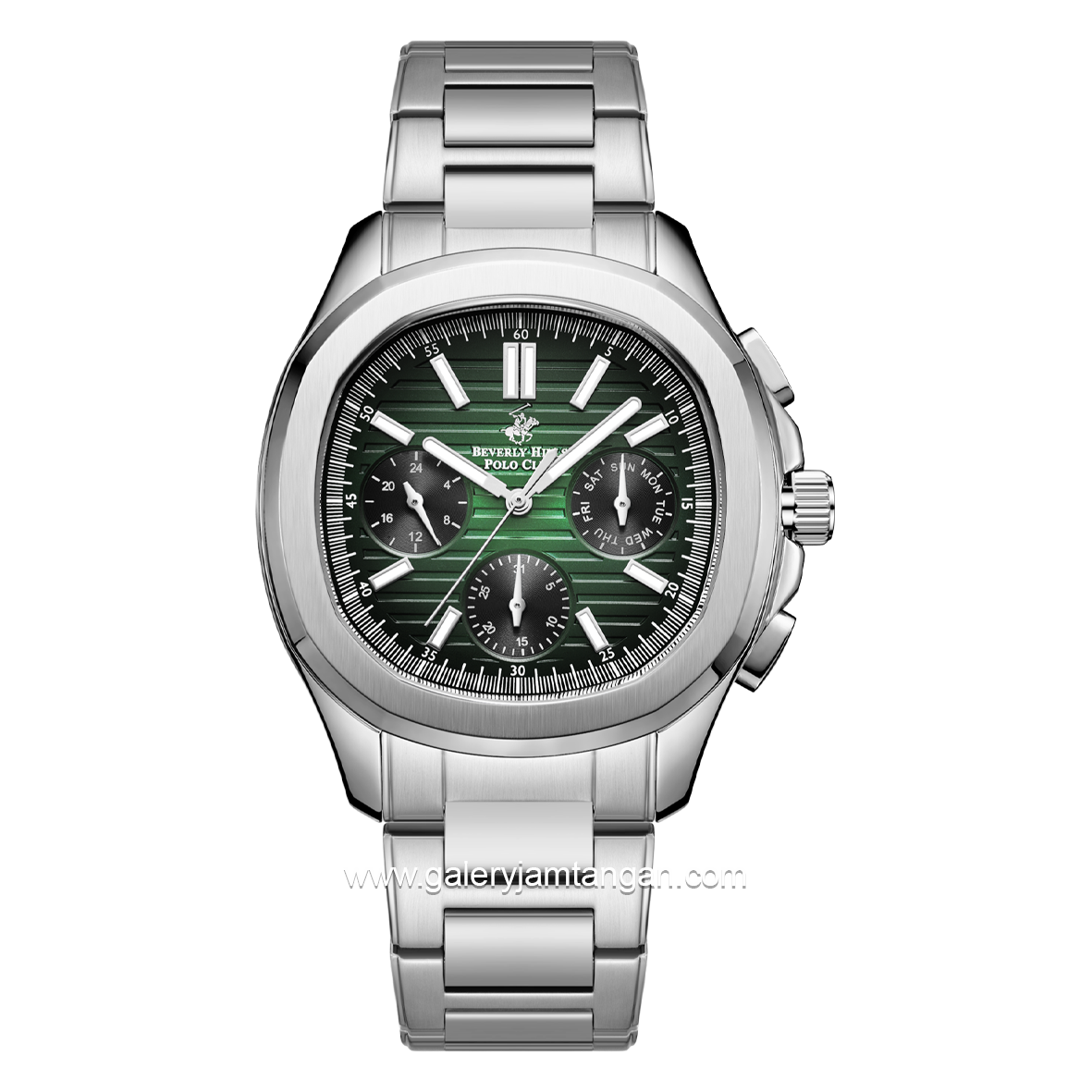 BEVERLY HILLS POLO CLUB BP3212X.370 Silver Dial Green Stainless Steel