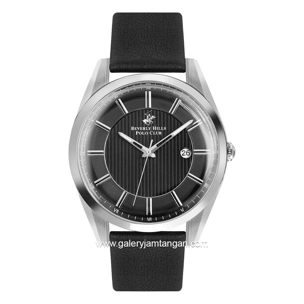 BEVERLY HILLS POLO CLUB BP3219X.351 Black Leather Strap