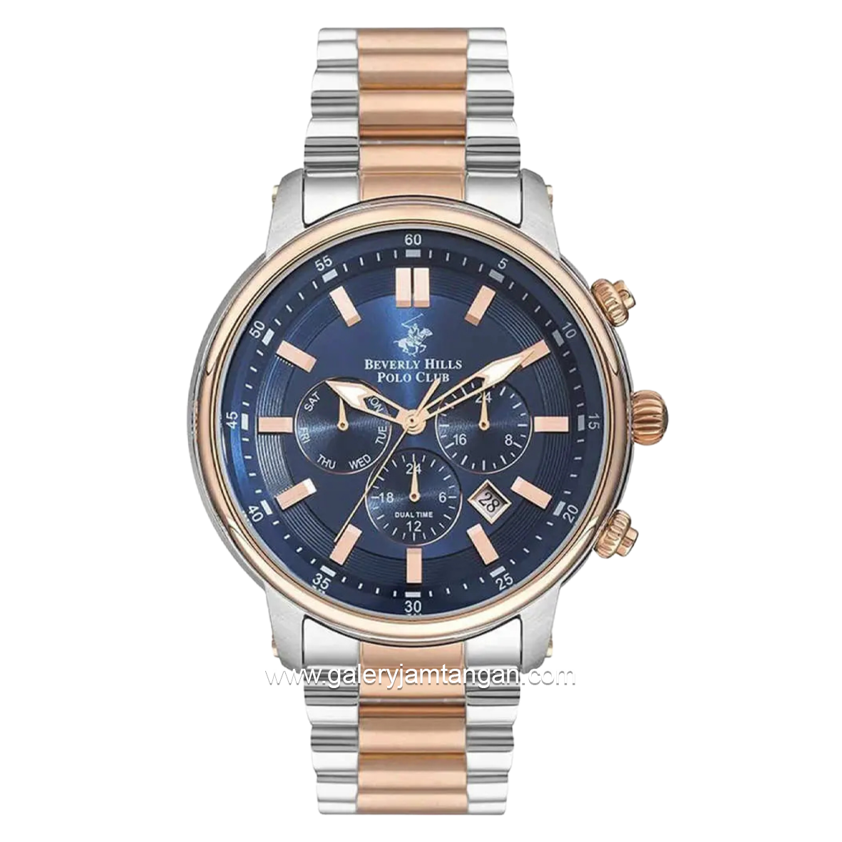 BEVERLY HILLS POLO CLUB BP3254X.590 Silver Rosegold Dial Blue