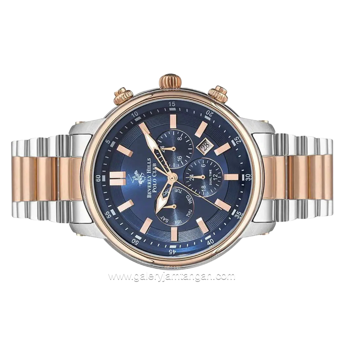 BEVERLY HILLS POLO CLUB BP3254X.590 Silver Rosegold Dial Blue