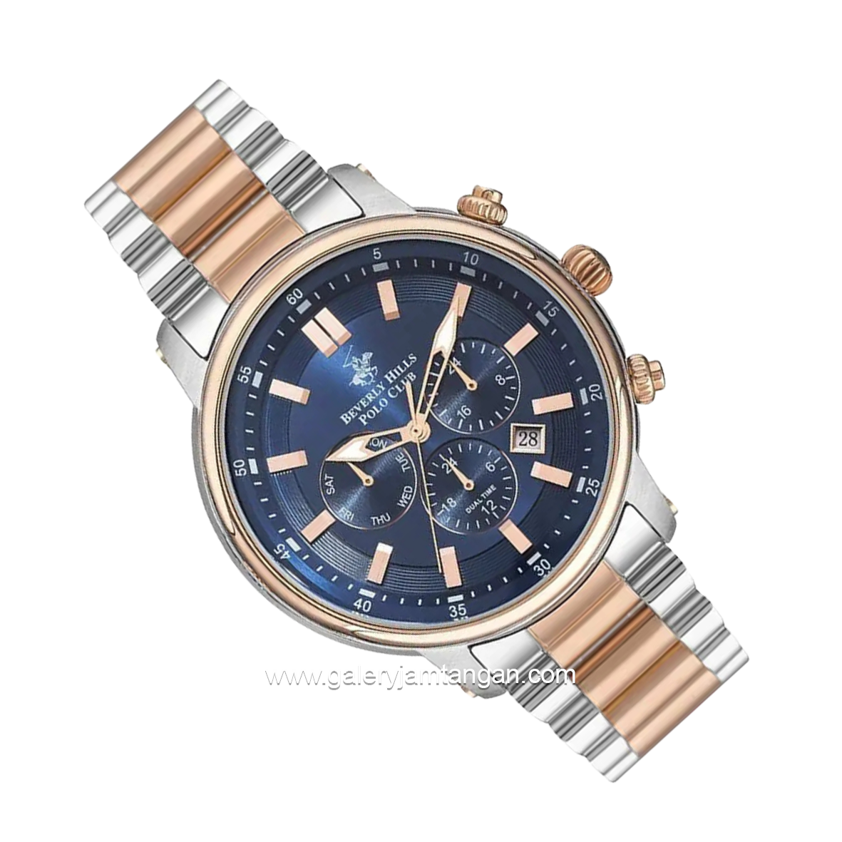 BEVERLY HILLS POLO CLUB BP3254X.590 Silver Rosegold Dial Blue