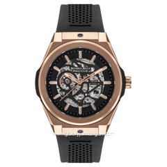 BEVERLY HILLS POLO CLUB BP3315X.451 Automatic Black Rosegold Rubber Strap