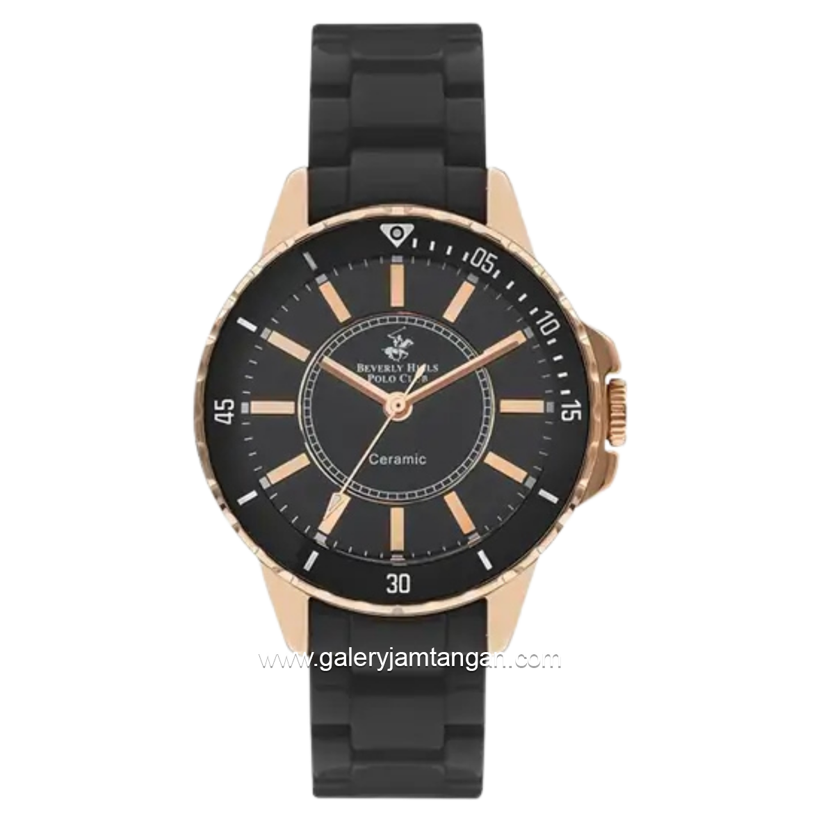 BEVERLY HILLS POLO CLUB BP3318X.150 Black Rosegold Ceramic Strap