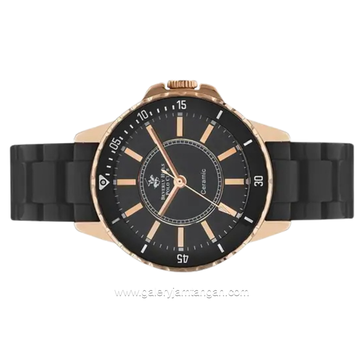 BEVERLY HILLS POLO CLUB BP3318X.150 Black Rosegold Ceramic Strap
