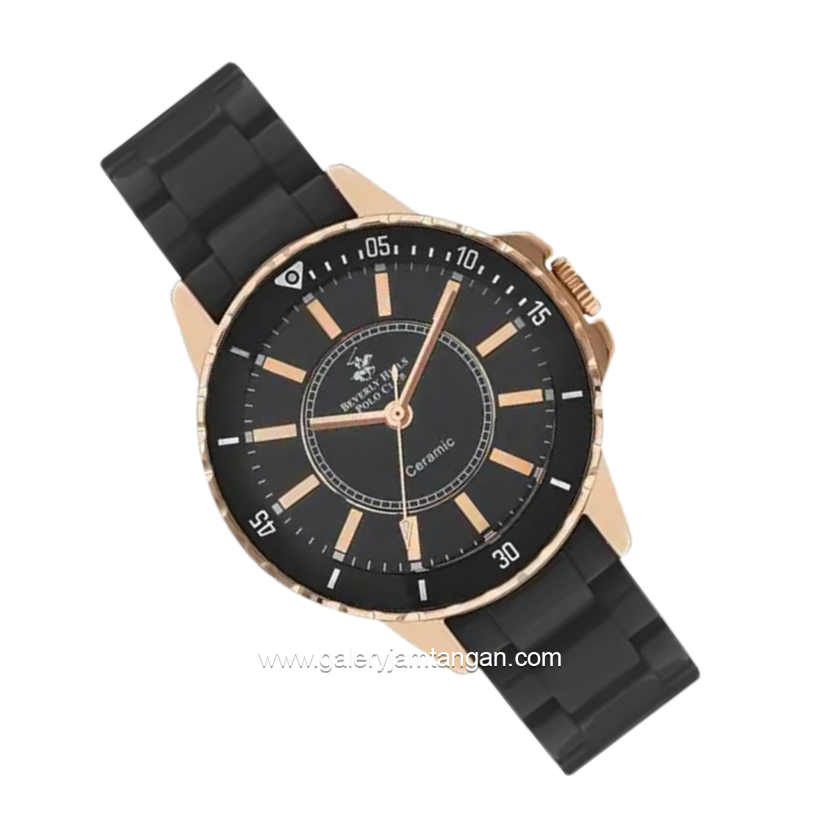 BEVERLY HILLS POLO CLUB BP3318X.150 Black Rosegold Ceramic Strap