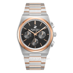 BEVERLY HILLS POLO CLUB BP3381X.550 Silver Rosegold Dial Black