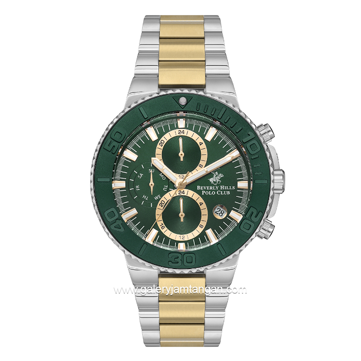 Beverly Hills Polo Club BP3540X.270 Silver Gold Stainless Steel Multifunction
