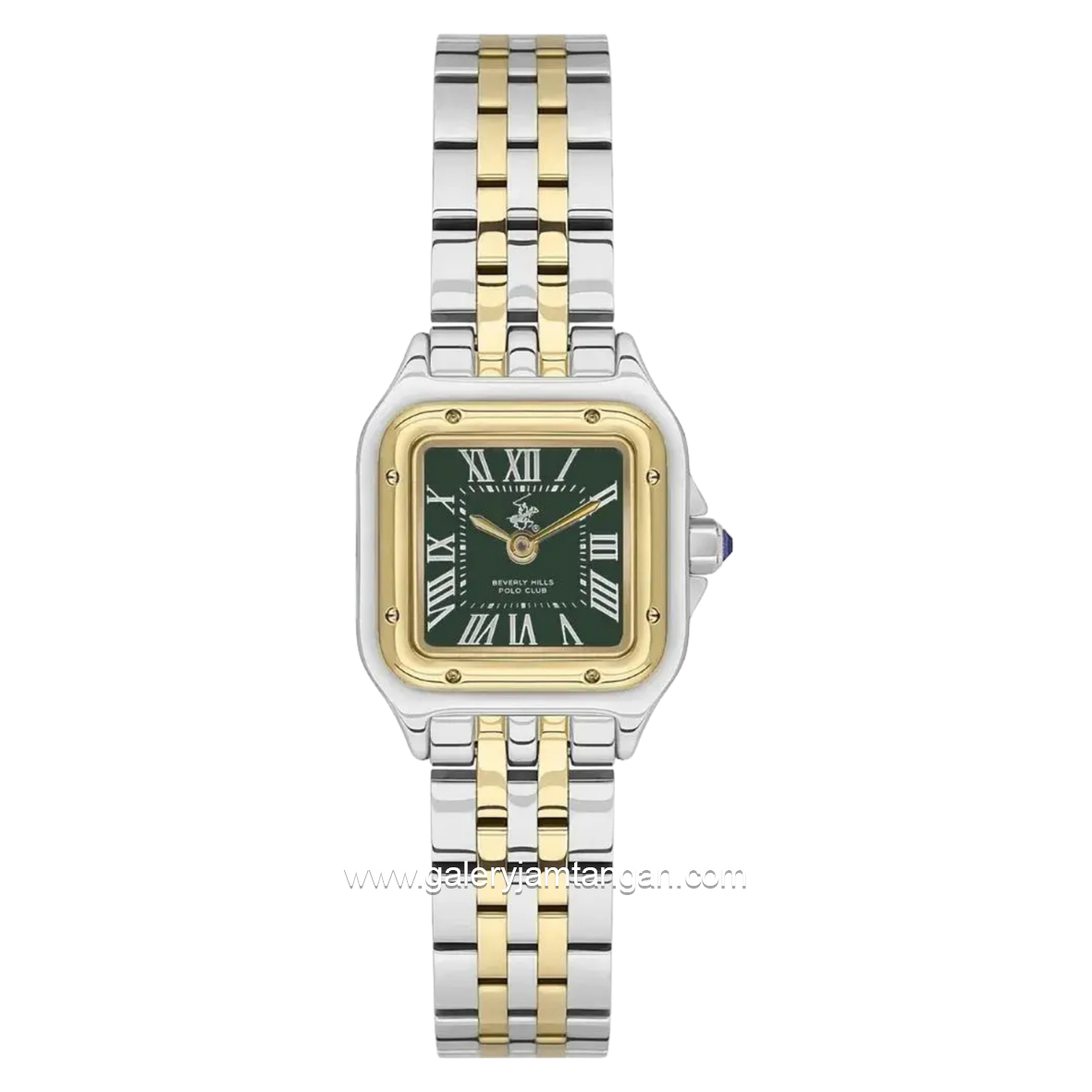 BEVERLY HILLS POLO CLUB BP3600C.270 Silver Gold Dial Green Stainless Steel