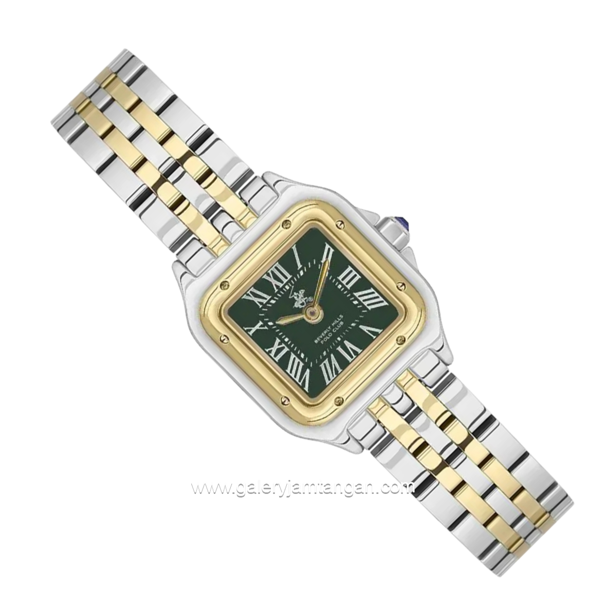BEVERLY HILLS POLO CLUB BP3600C.270 Silver Gold Dial Green Stainless Steel