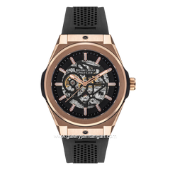 Beverly Hills Polo Club BP3636X.451 Automatic Black Rosegold Rubber Strap