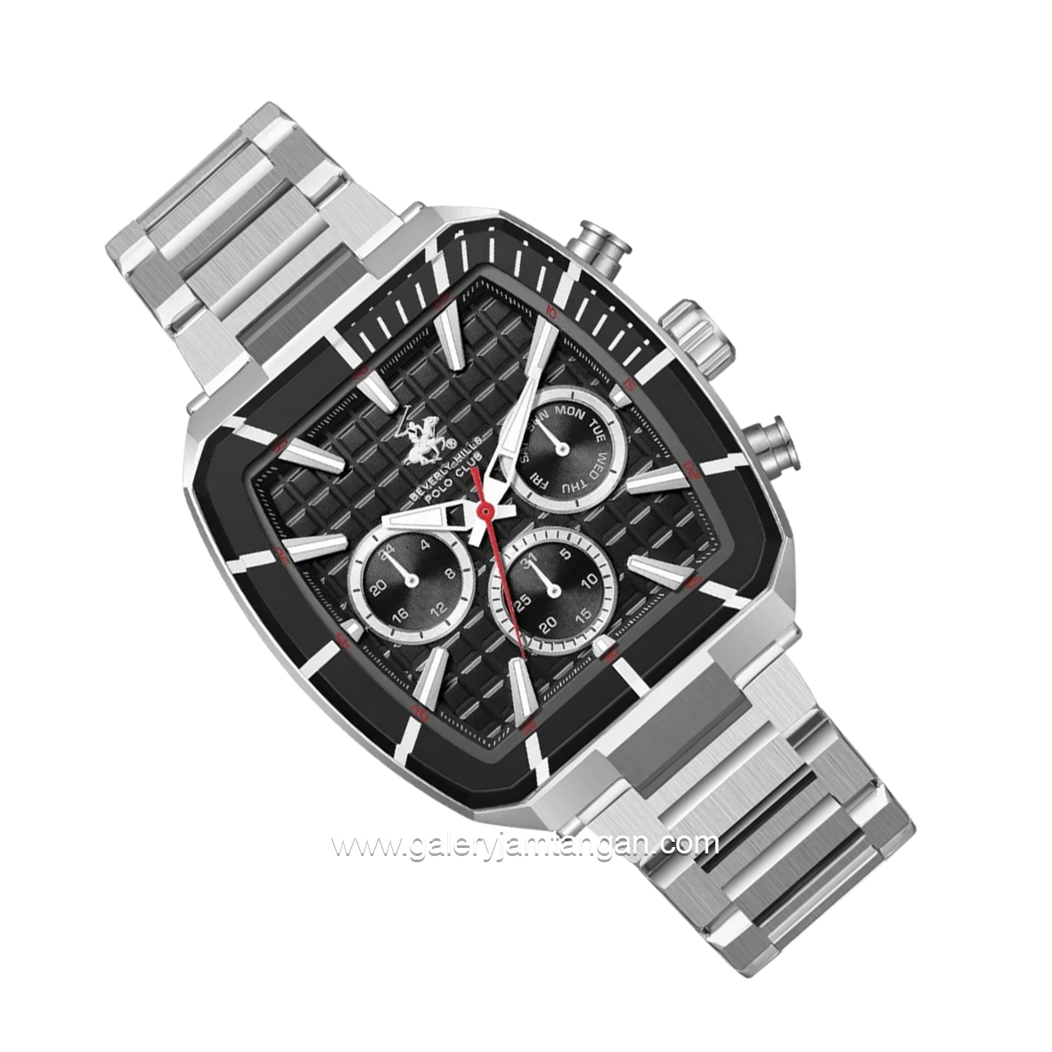 BEVERLY HILLS POLO CLUB BP3658X.350 Silver Dial Black