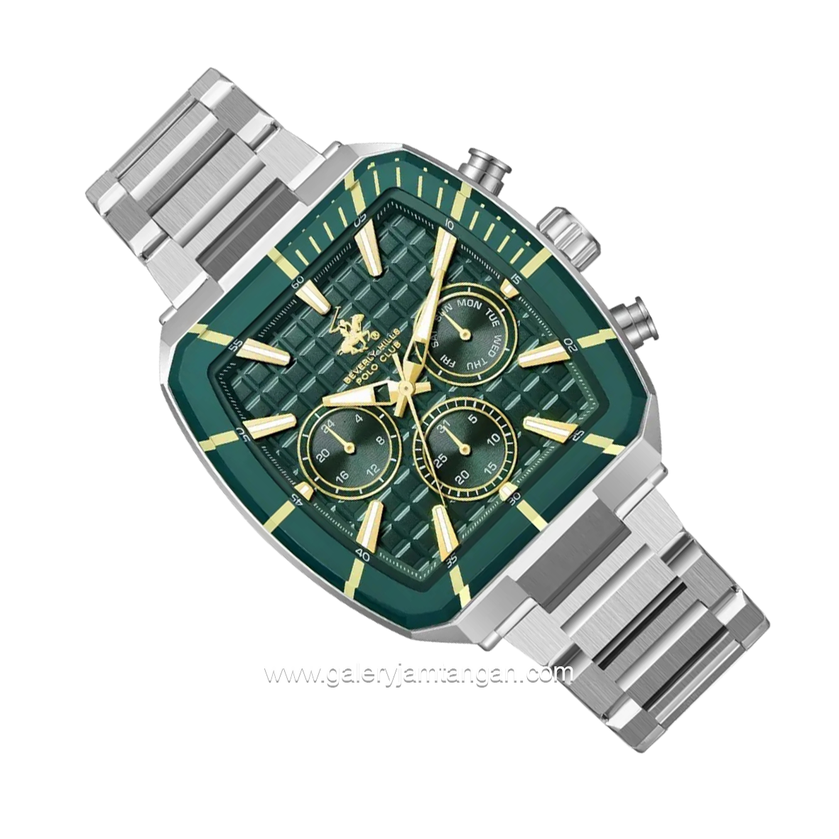 BEVERLY HILLS POLO CLUB BP3658X.370 Silver Dial Green