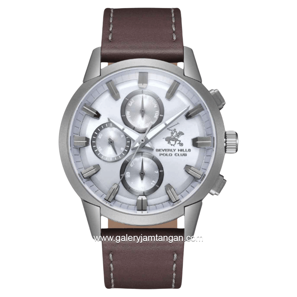 Beverly Hills Polo Club BP3666X.042 Dark Brown Leather Strap