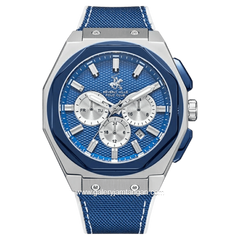 BEVERLY HILLS POLO CLUB BP3719X.377 Multi Function Blue Dial Blue Silicone Strap