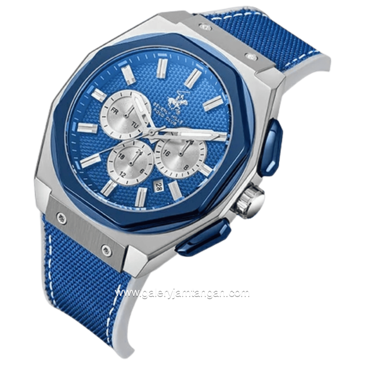 BEVERLY HILLS POLO CLUB BP3719X.377 Multi Function Blue Dial Blue Silicone Strap