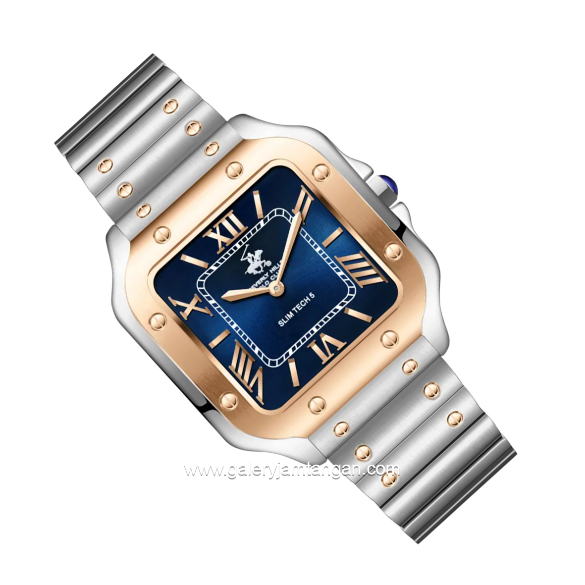 BEVERLY HILLS POLO CLUB BP3729X.570 Silver Rosegold Dial Blue