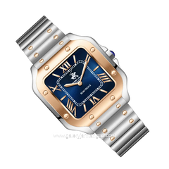BEVERLY HILLS POLO CLUB BP3729X.570 Silver Rosegold Dial Blue