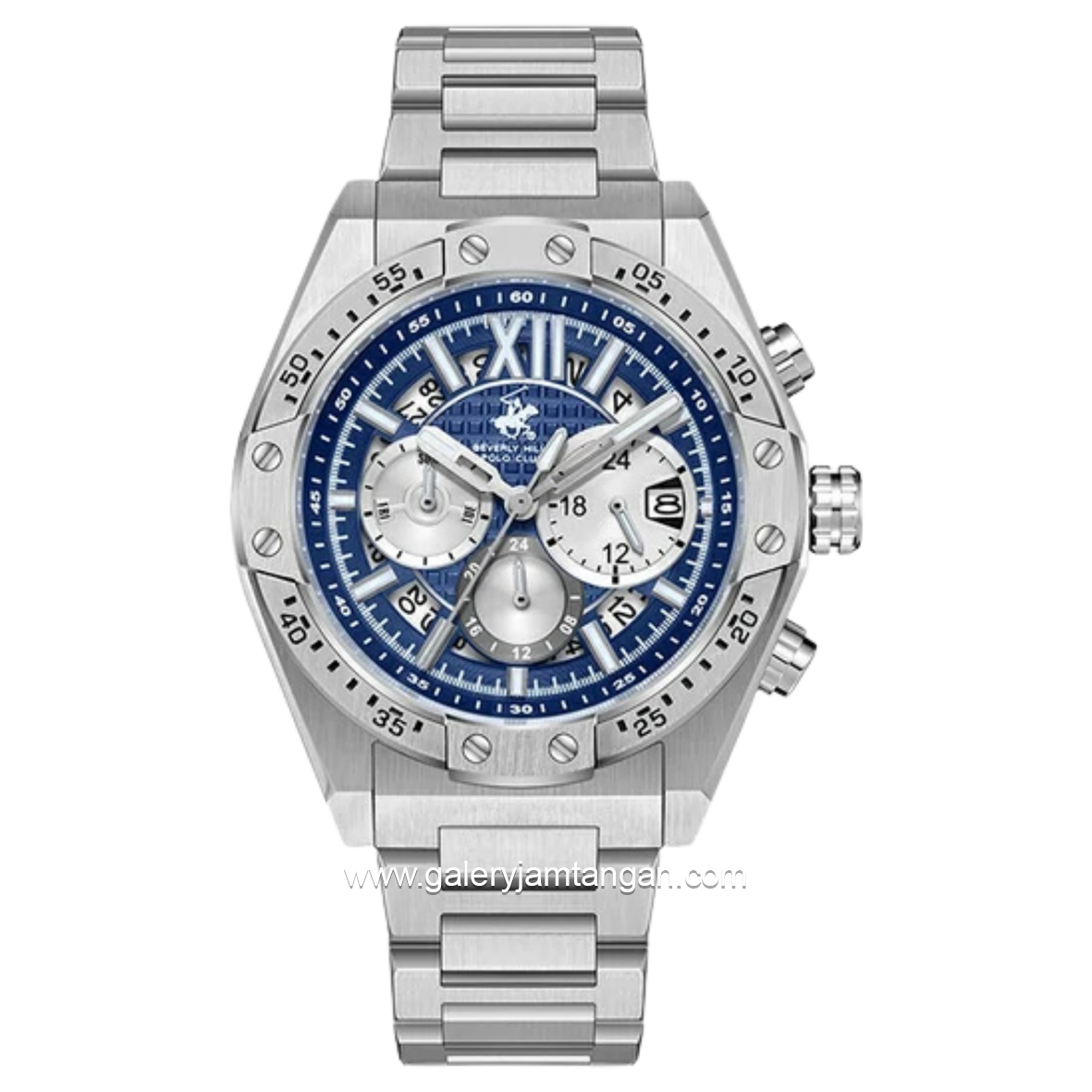 BEVERLY HILLS POLO CLUB BP3743X.390 Silver Dial Blue Stainless Steel