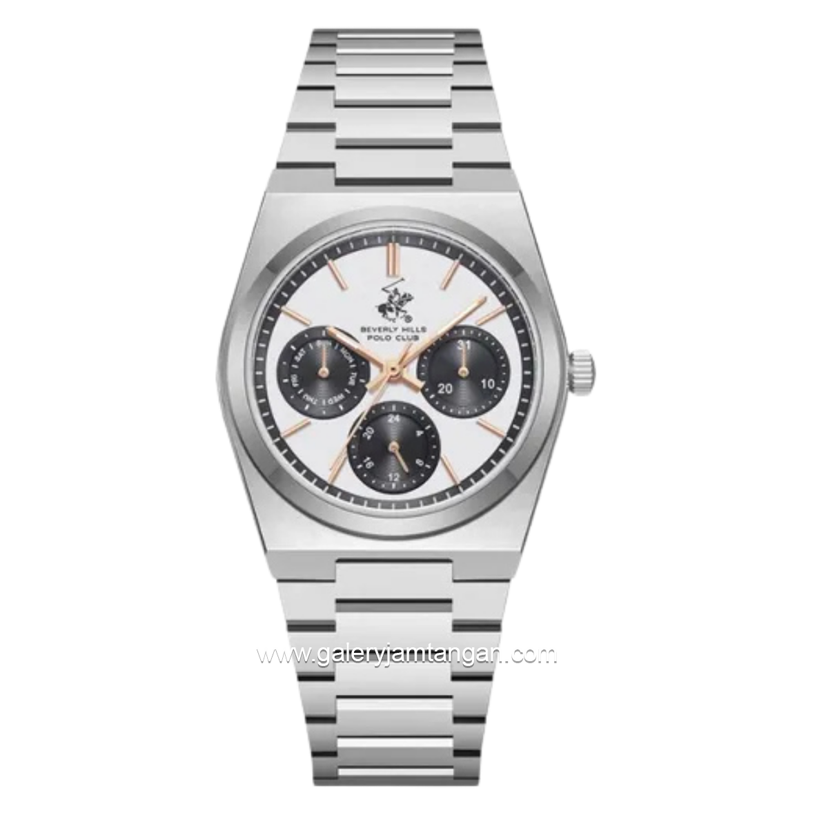 BEVERLY HILLS POLO CLUB BP3754X.330 Silver Dial White