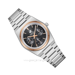 BEVERLY HILLS POLO CLUB BP3754X.550 Silver Rosegold Dial Black