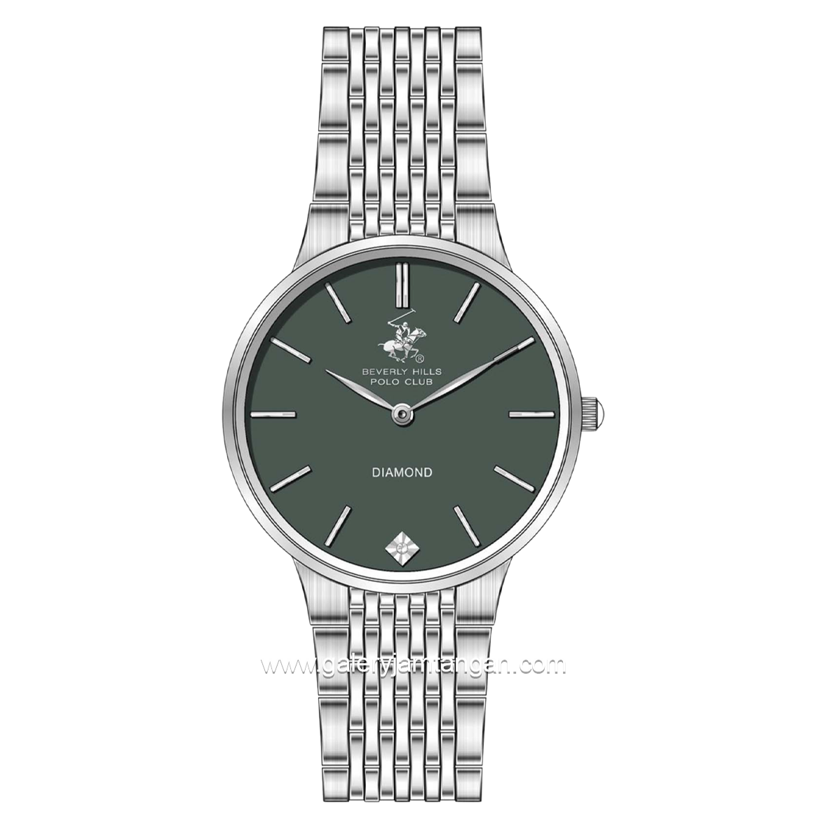 BEVERLY HILLS POLO CLUB BP3775X.370 Silver Dial Green Stainless Steel