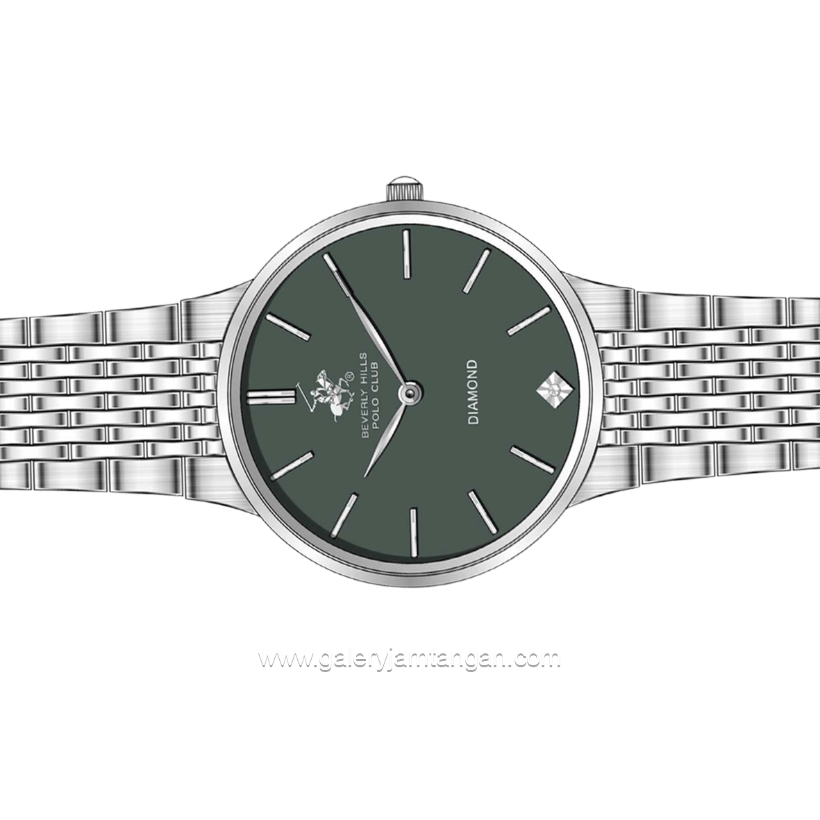 BEVERLY HILLS POLO CLUB BP3775X.370 Silver Dial Green Stainless Steel