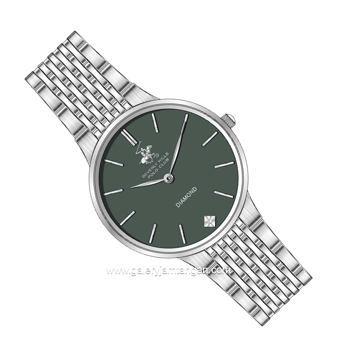 BEVERLY HILLS POLO CLUB BP3775X.370 Silver Dial Green Stainless Steel