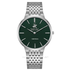 BEVERLY HILLS POLO CLUB BP3776X.370 Silver Dial Green Stainless Steel