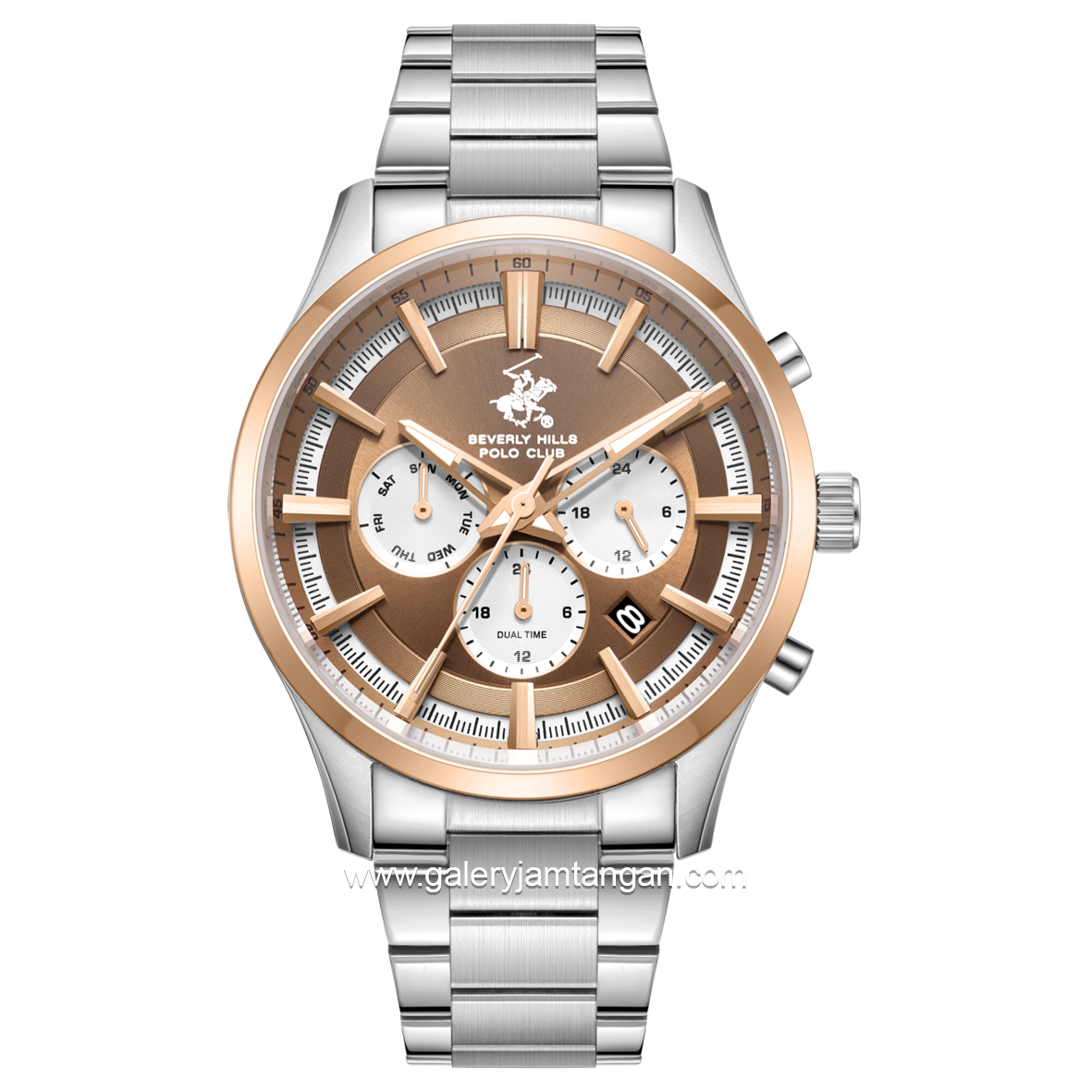 BEVERLY HILLS POLO CLUB BP3779X.510 Silver Dial Brown Stainless Steel