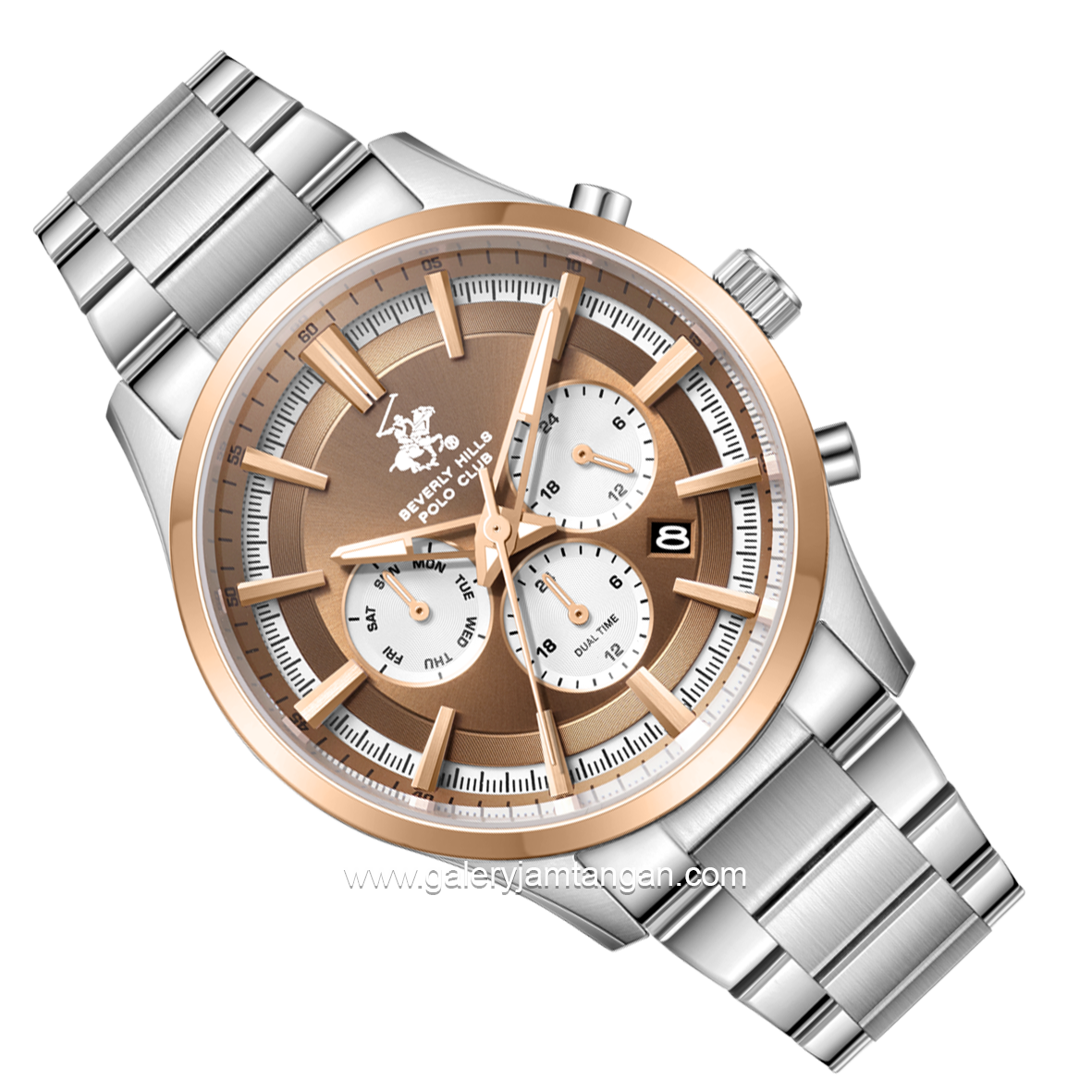 BEVERLY HILLS POLO CLUB BP3779X.510 Silver Dial Brown Stainless Steel