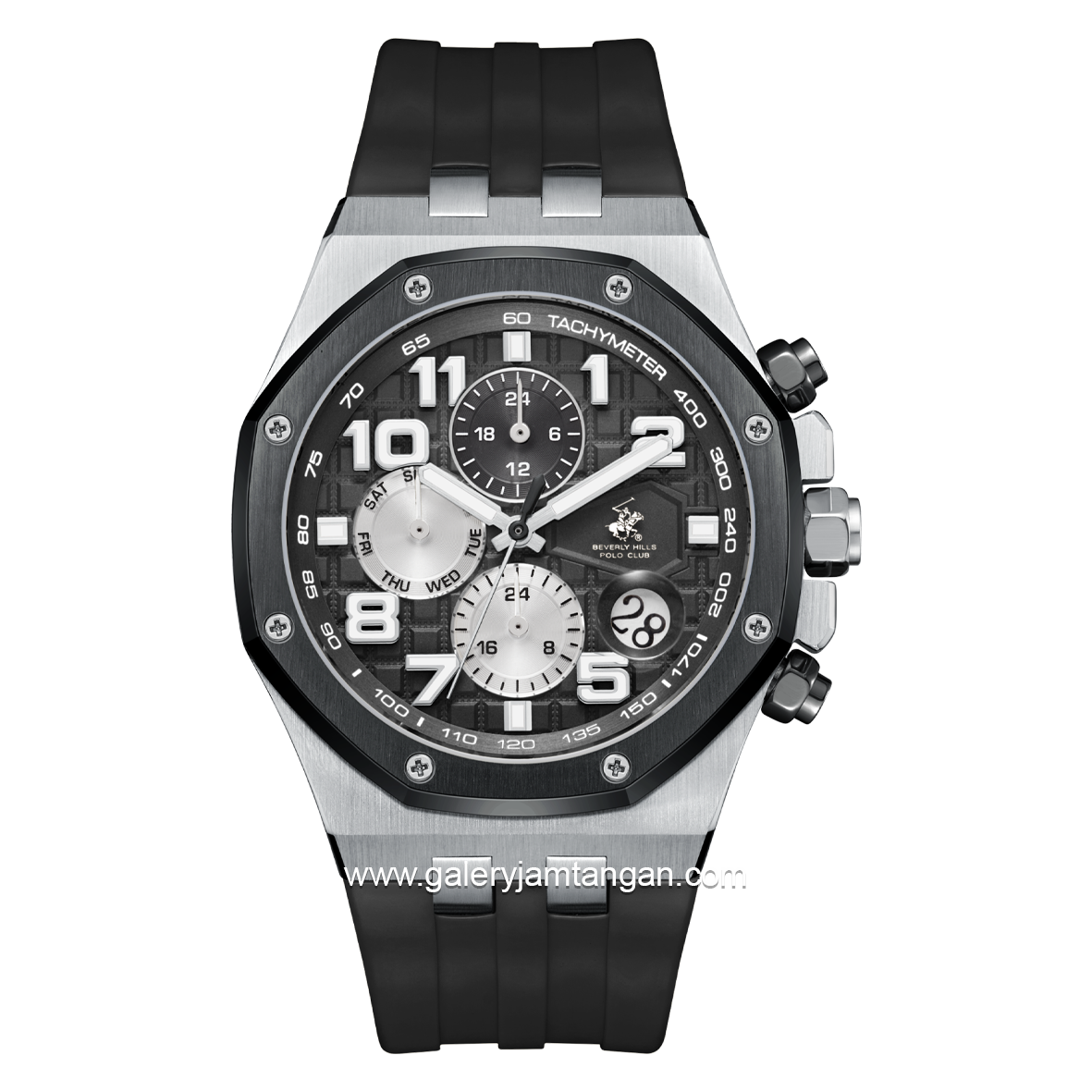 Beverly Hills Polo Club BP3783X.351 Black Rubber Strap