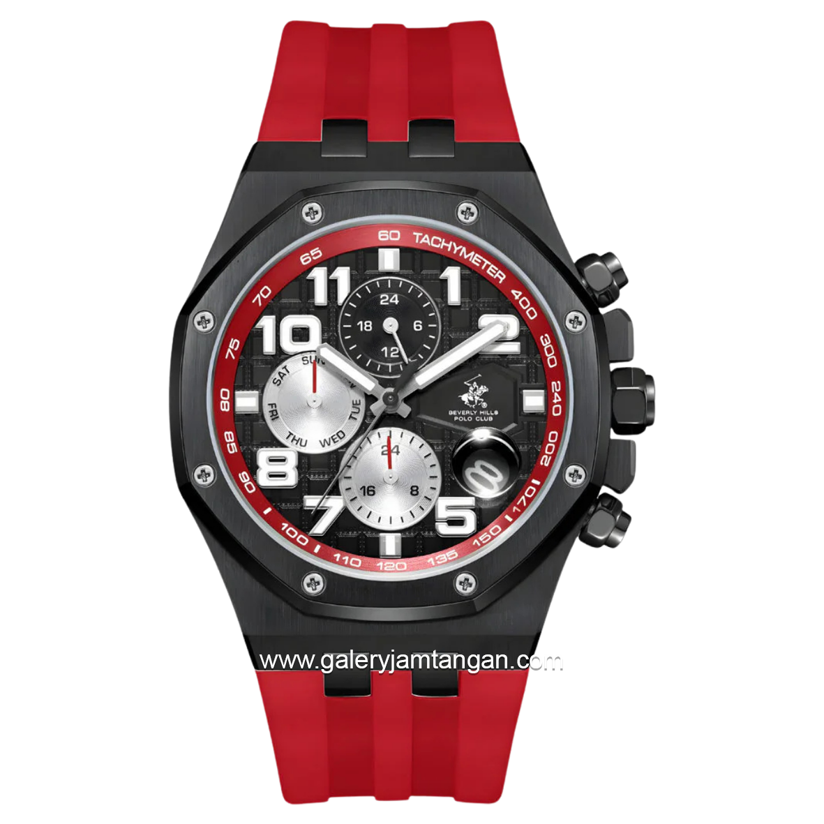BEVERLY HILLS POLO CLUB BP3783X.658 Red Rubber Strap
