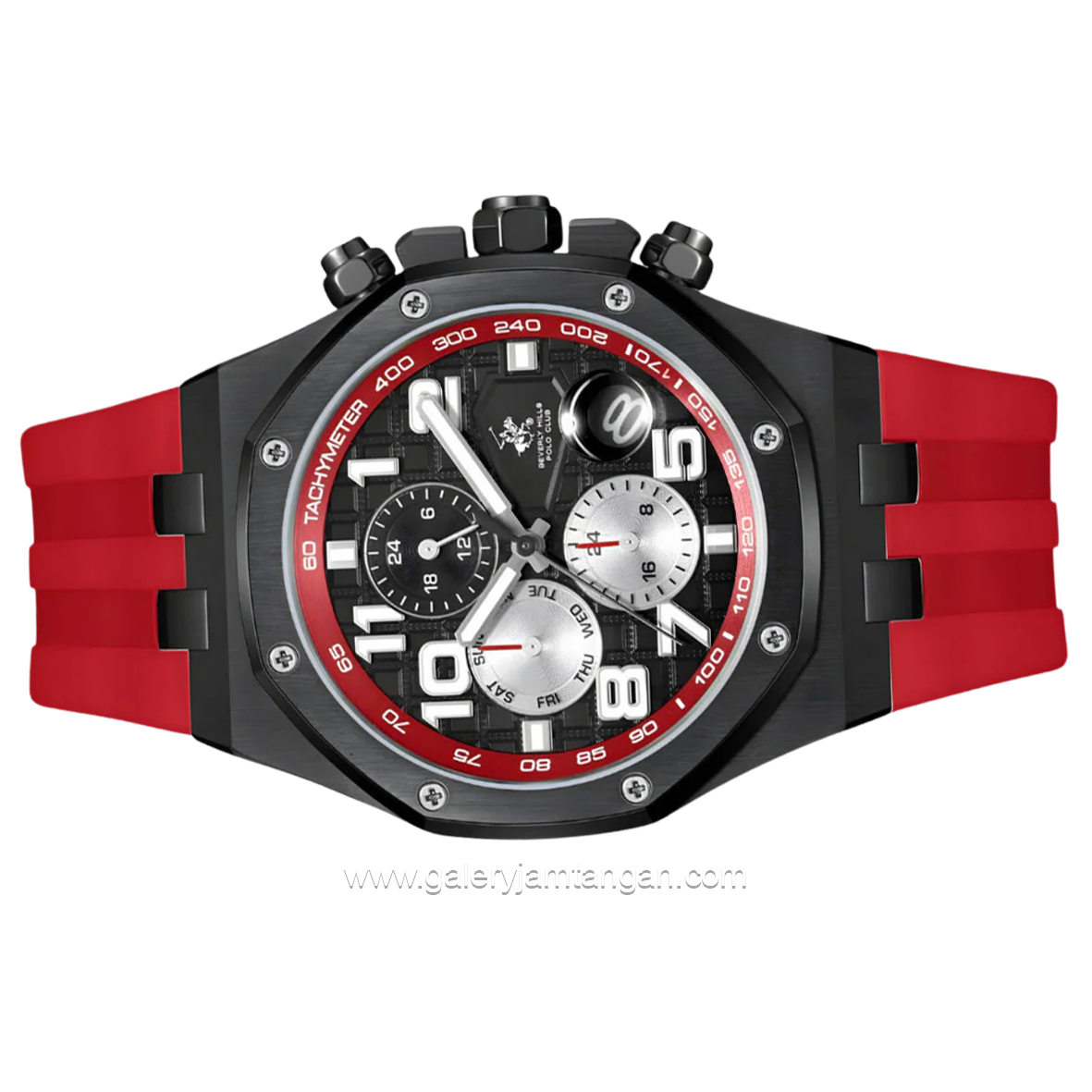 BEVERLY HILLS POLO CLUB BP3783X.658 Red Rubber Strap
