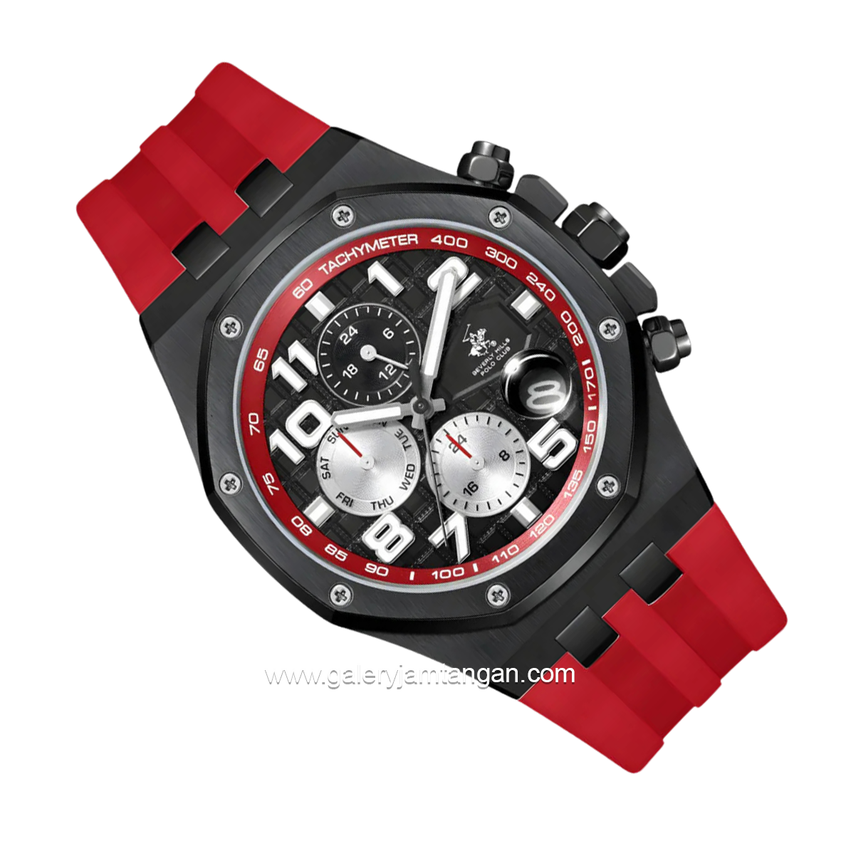 BEVERLY HILLS POLO CLUB BP3783X.658 Red Rubber Strap