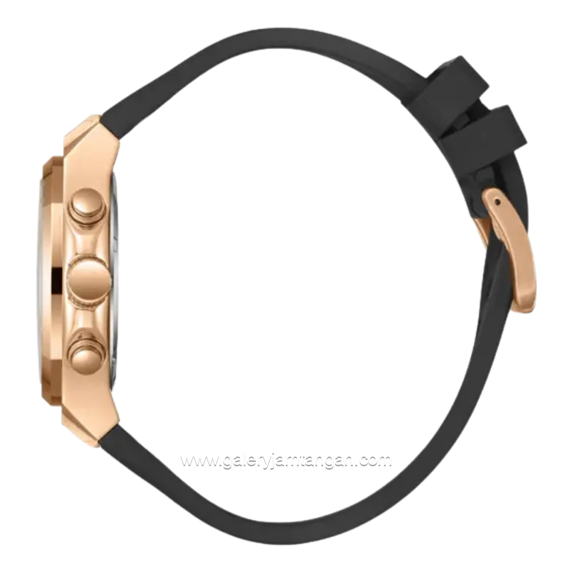 BEVERLY HILLS POLO CLUB BP3785X.451 Black Rosegold Rubber Strap