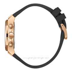 BEVERLY HILLS POLO CLUB BP3785X.451 Black Rosegold Rubber Strap